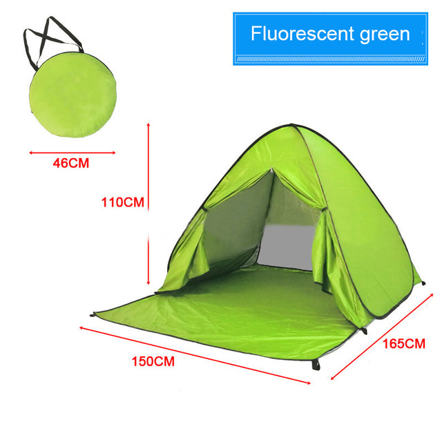 Automatic Beach Tent Large Size Fit 3-5 People With Curtain Lightweight Anti UV Waterproof Outdoor Camping Cabana Sun Shelter