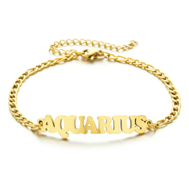 Gold Plated Zodiac Charm Anklet Bracelet