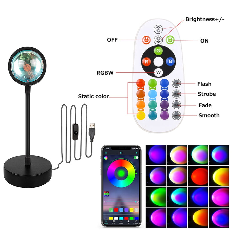 Smart Bluetooth Sunset Projection Lamp