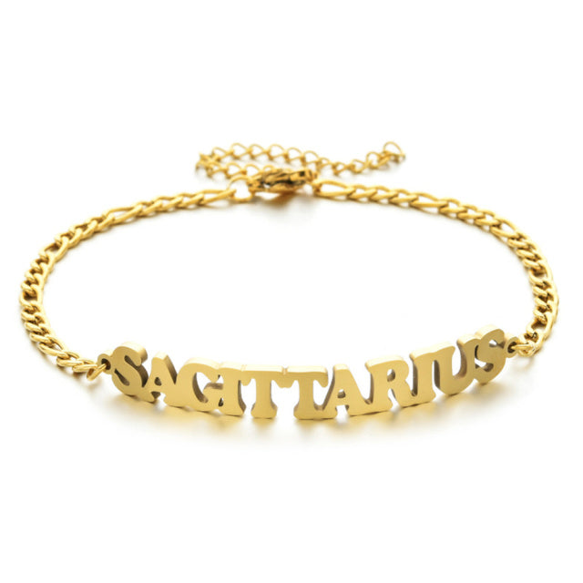 Gold Plated Zodiac Charm Anklet Bracelet