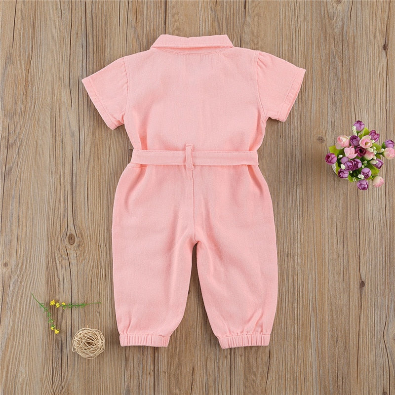 One-Piece Toddler Standing Collar Jumpsuit