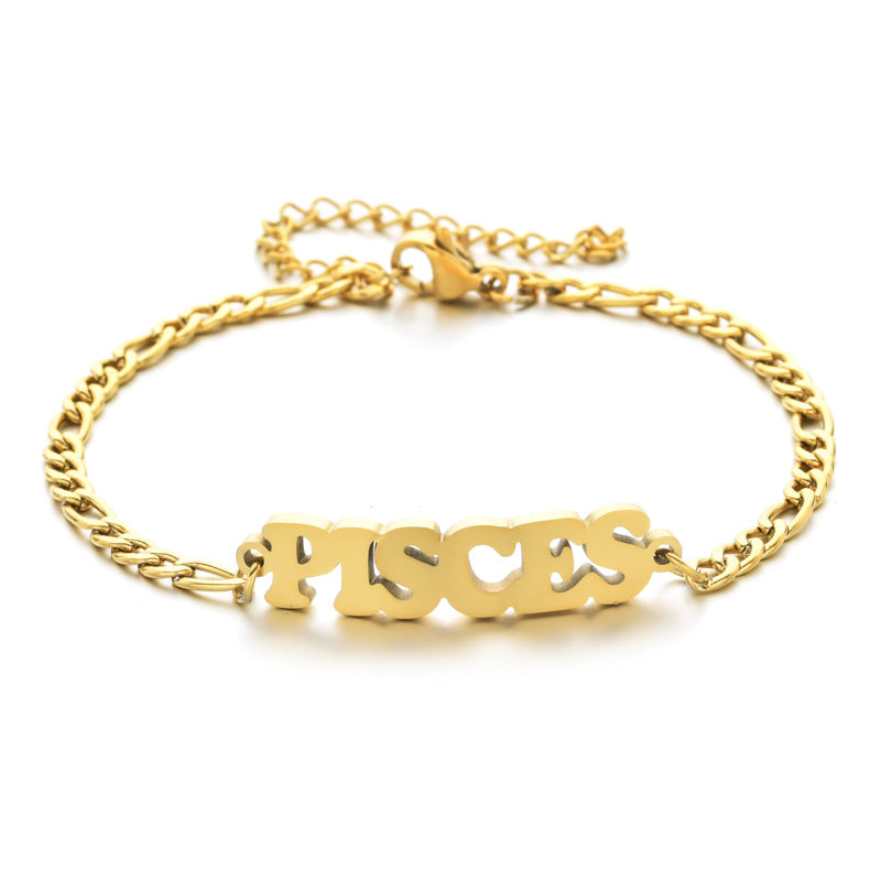 Gold Plated Zodiac Charm Anklet Bracelet